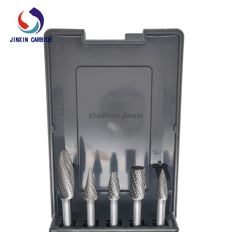 Hochleistungs-5-teiliges Tungsten Crabide Rotary Burr Set mit grauer Box